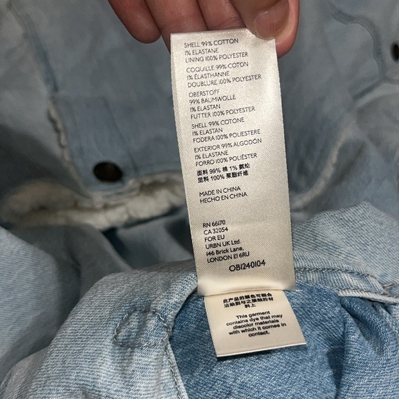 Anthropologie Pilcro Reversible Sherpa Denim Duster Coat Large - Picture 11 of 11